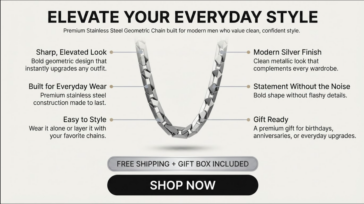 Titanium Steel Geometric Chain Necklace