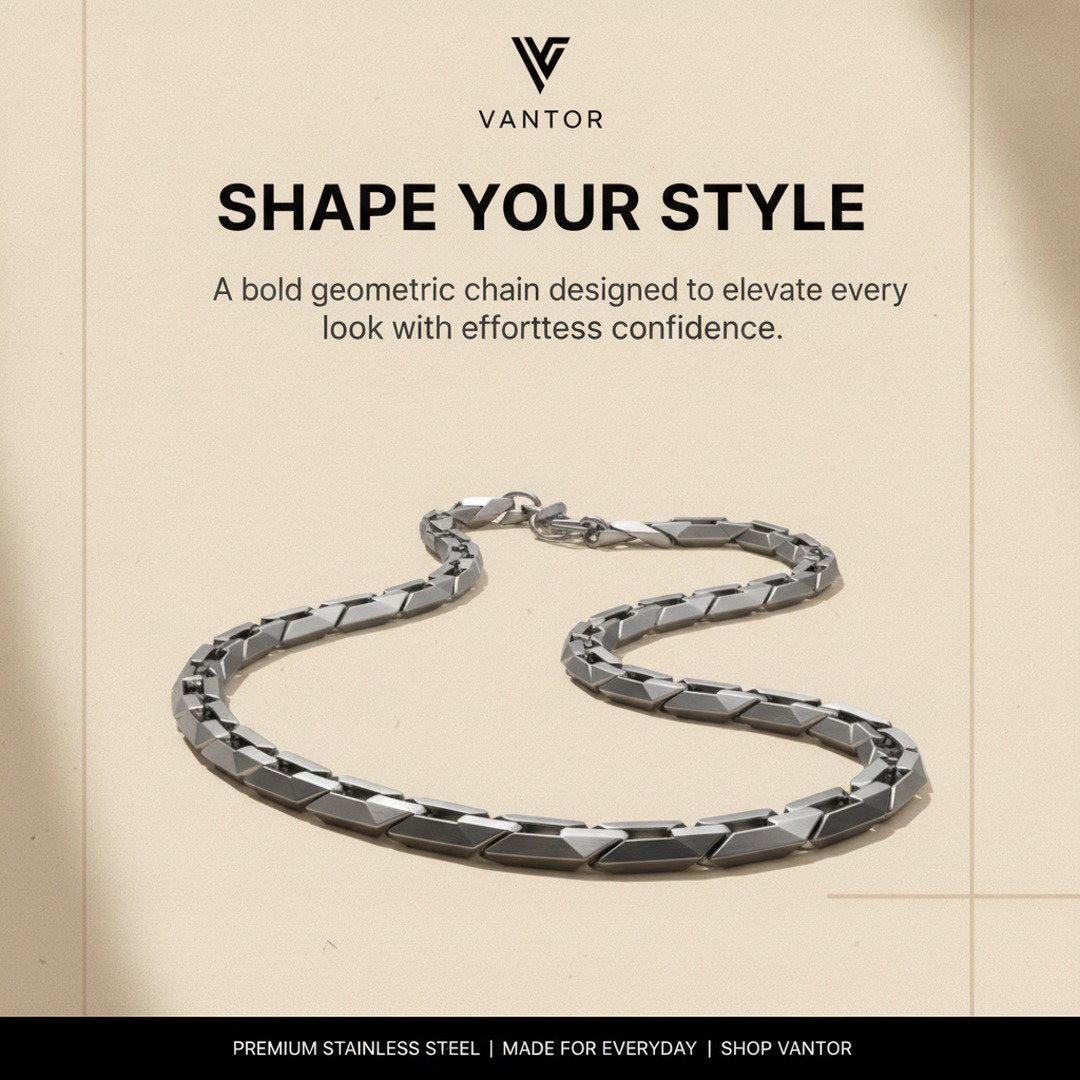 Titanium Steel Geometric Chain Necklace