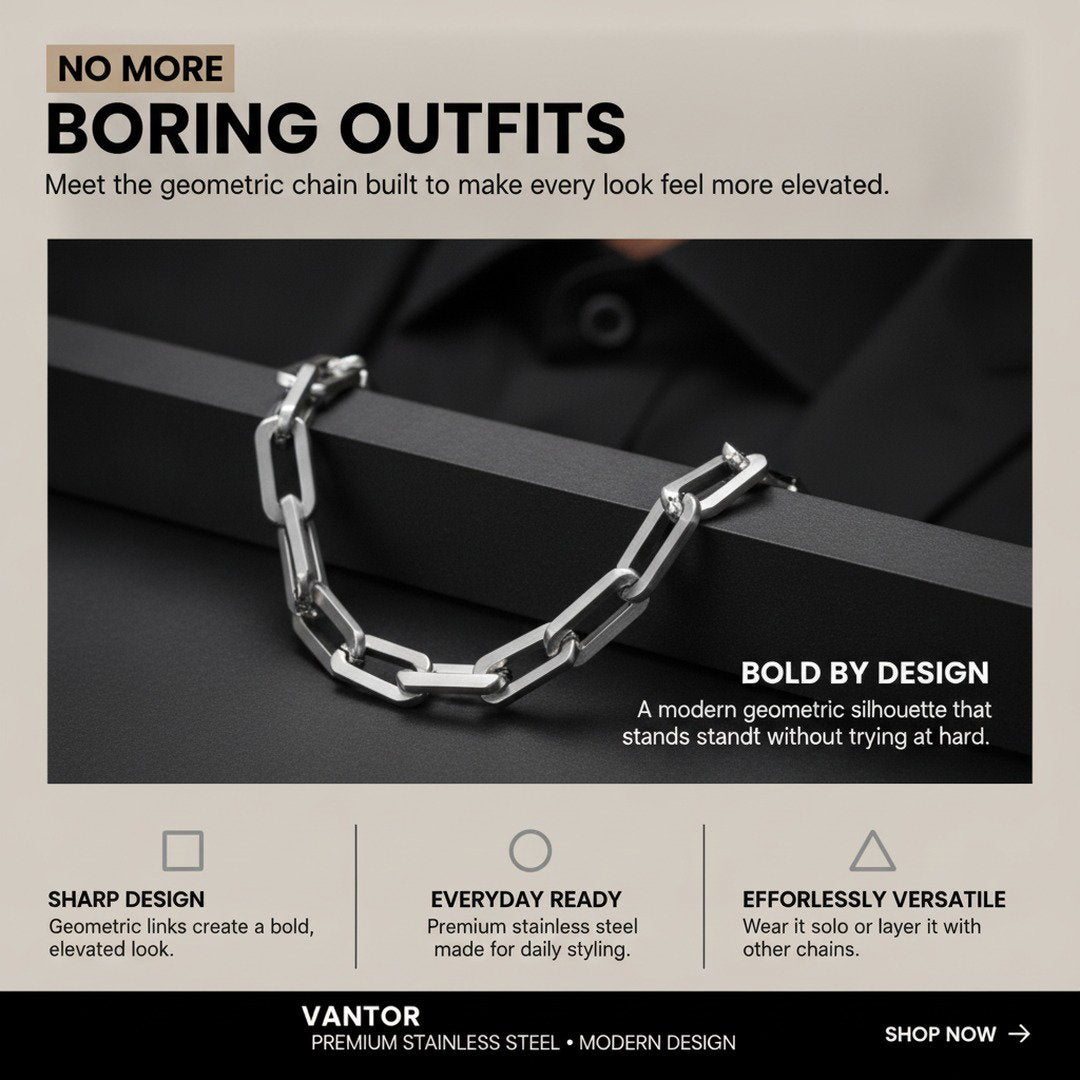 Titanium Steel Geometric Chain Necklace