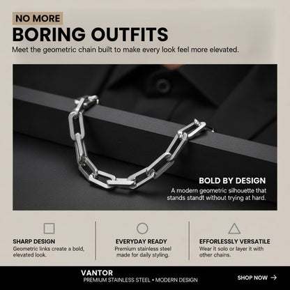 Titanium Steel Geometric Chain Necklace